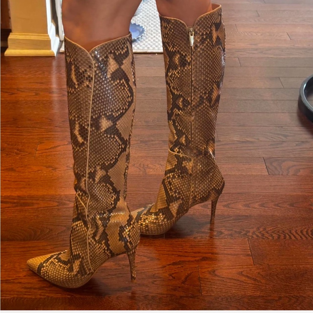Gianvito Rossi Python Stiletto Boots - image 7